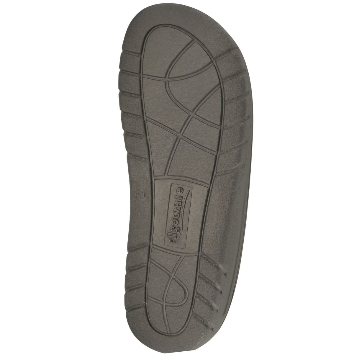 Pantofole da uomo Algemare in pelle marrone, modello 7261-38, con chiusura a strappo e plantare estraibile