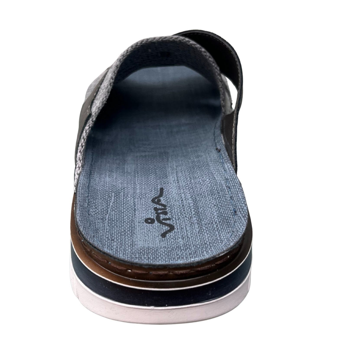 Vista Herren Pantolette grau - Leder & Textil - 69-T0021