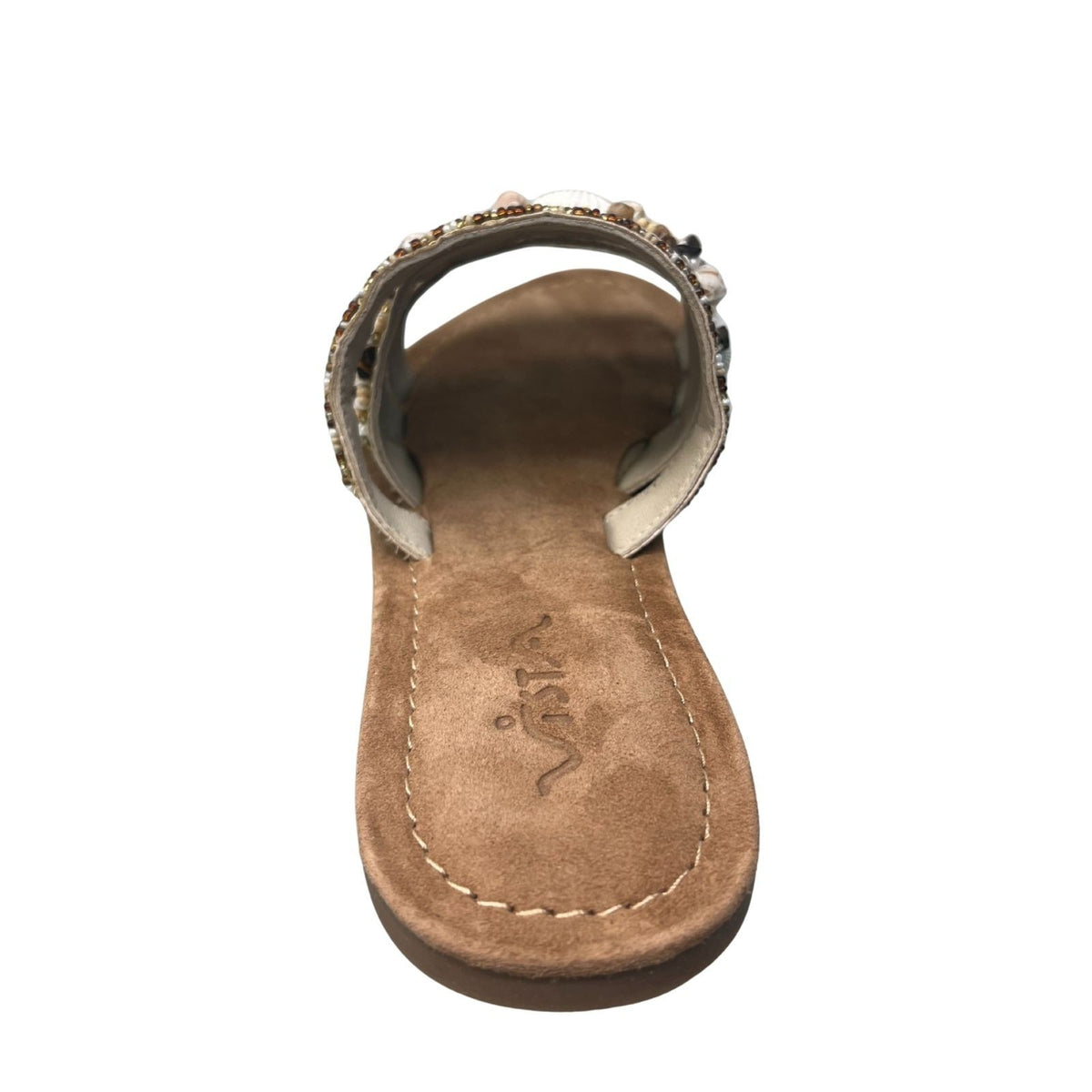 Vista Women's Mule Sandals - Leather & Decorative Stones - 61-73558