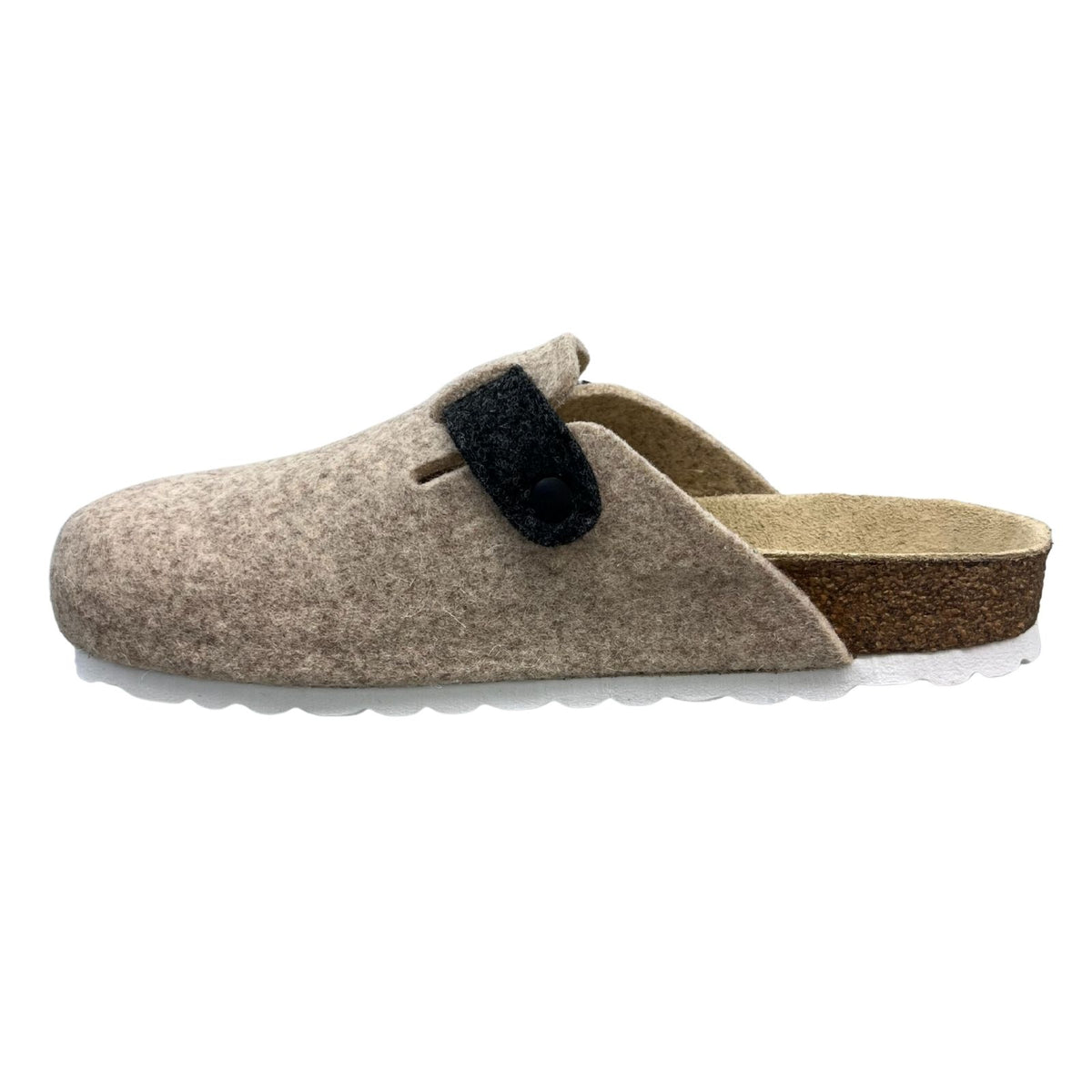 Weeger Women's Men's Felt Slippers - Leather & Cork Footbed - 41517