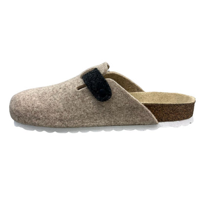 Weeger Women's Men's Felt Slippers - Leather & Cork Footbed - 41517