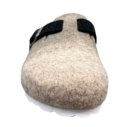 Weeger Women's Men's Felt Slippers - Leather & Cork Footbed - 41517