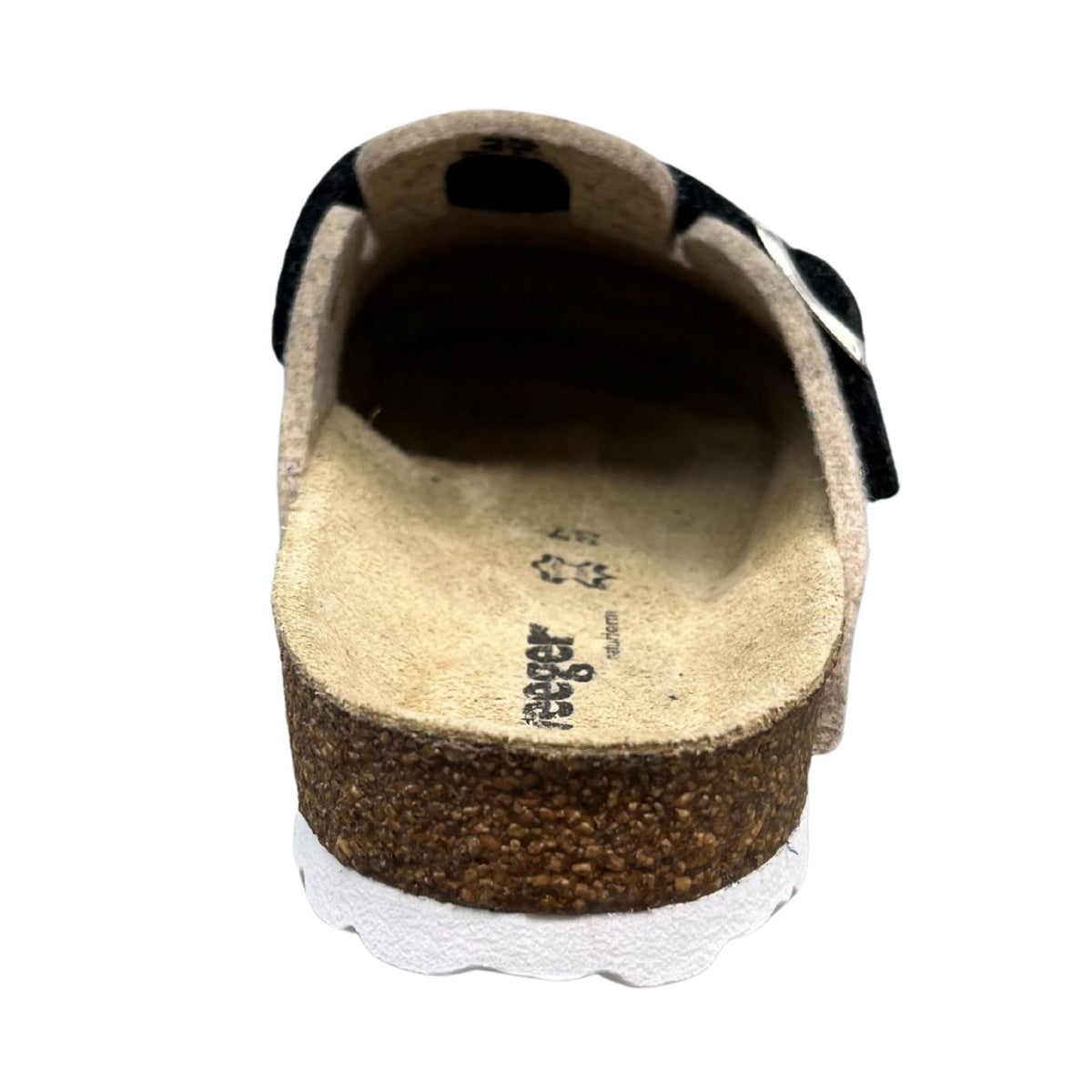 Weeger Women's Men's Felt Slippers - Leather & Cork Footbed - 41517