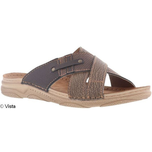 Vista Ciabatta da uomo marrone - Pelle - 69-TN020