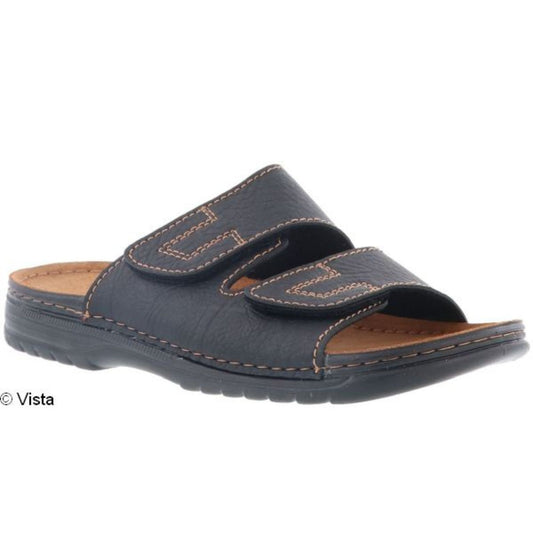 Vista Men's Mule black - Leather & Hook-and-Loop Fastener - 69-35U60