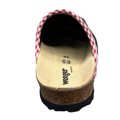 Weeger Women's Men's Felt Slippers - Leather & Cork Footbed - 41545