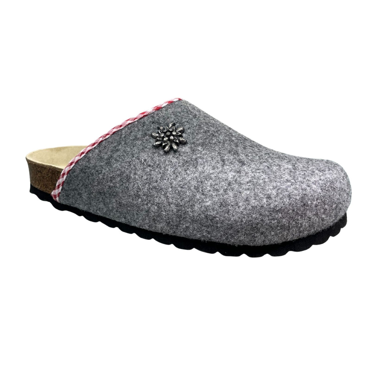 Weeger Women's Men's Felt Slippers - Leather & Cork Footbed - 41545