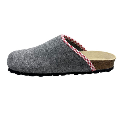 Weeger Women's Men's Felt Slippers - Leather & Cork Footbed - 41545