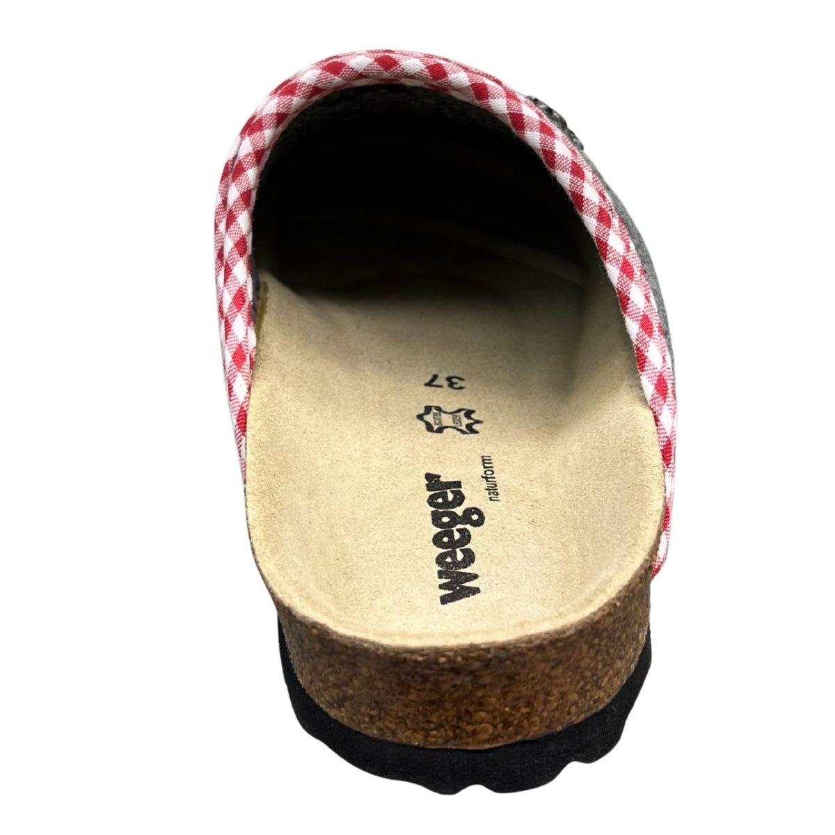 Weeger Women's Men's Felt Slippers - Leather & Cork Footbed - 41545