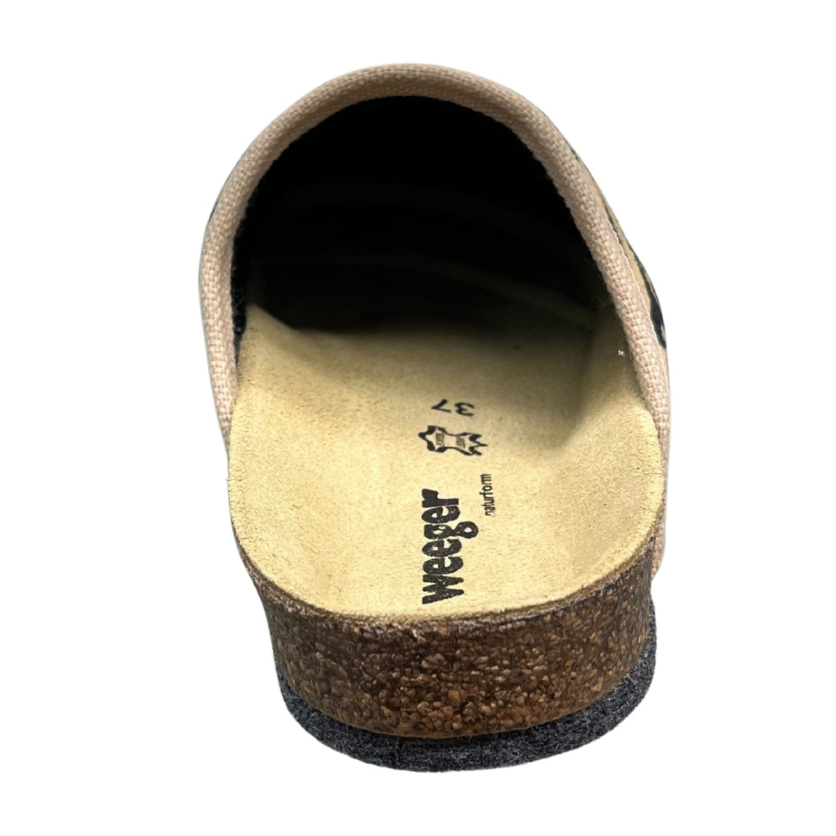 Weeger Damen Herren Filz Hausschuhe - Leder & Korkfußbett - 48017