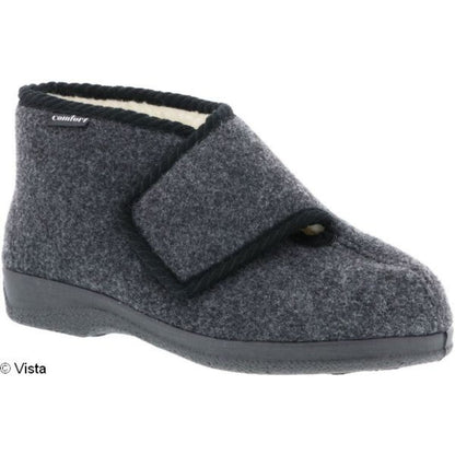 Vista Men's Slippers Black - Felt & Virgin Wool - 50-00LEO