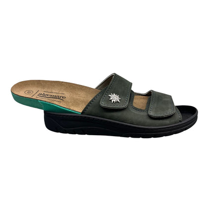 Algemare Herren Pantolette - Leder mit Edelweiß & Wechselfußbett - 7261