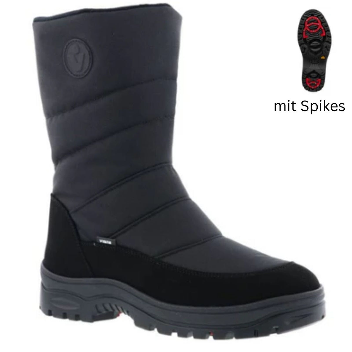 Vista Herren Winterstiefel mit Spikes schwarz - wasserdicht - 24-4241K
