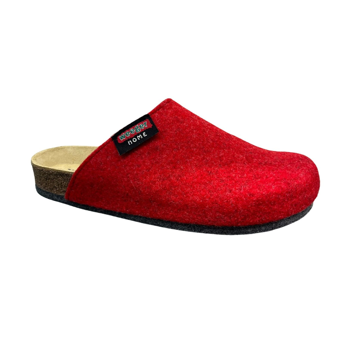 Weeger Damen Herren Filz Hausschuhe - Leder & Korkfußbett - 48017