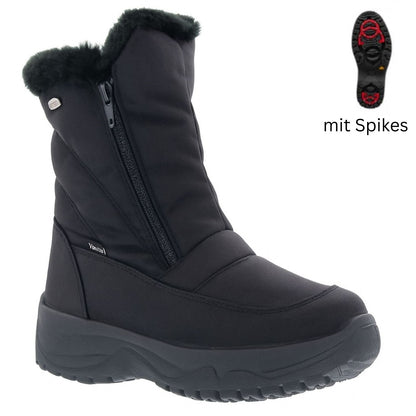 Vista Women's Winter Boots with Spikes Black – Waterproof – 24-4898K
