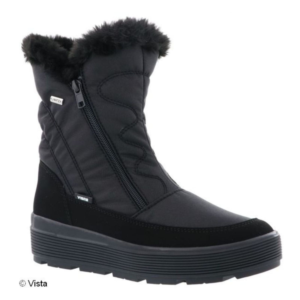 Vista Damen Winterstiefel wasserdicht schwarz – Reißverschluss – 24-04715
