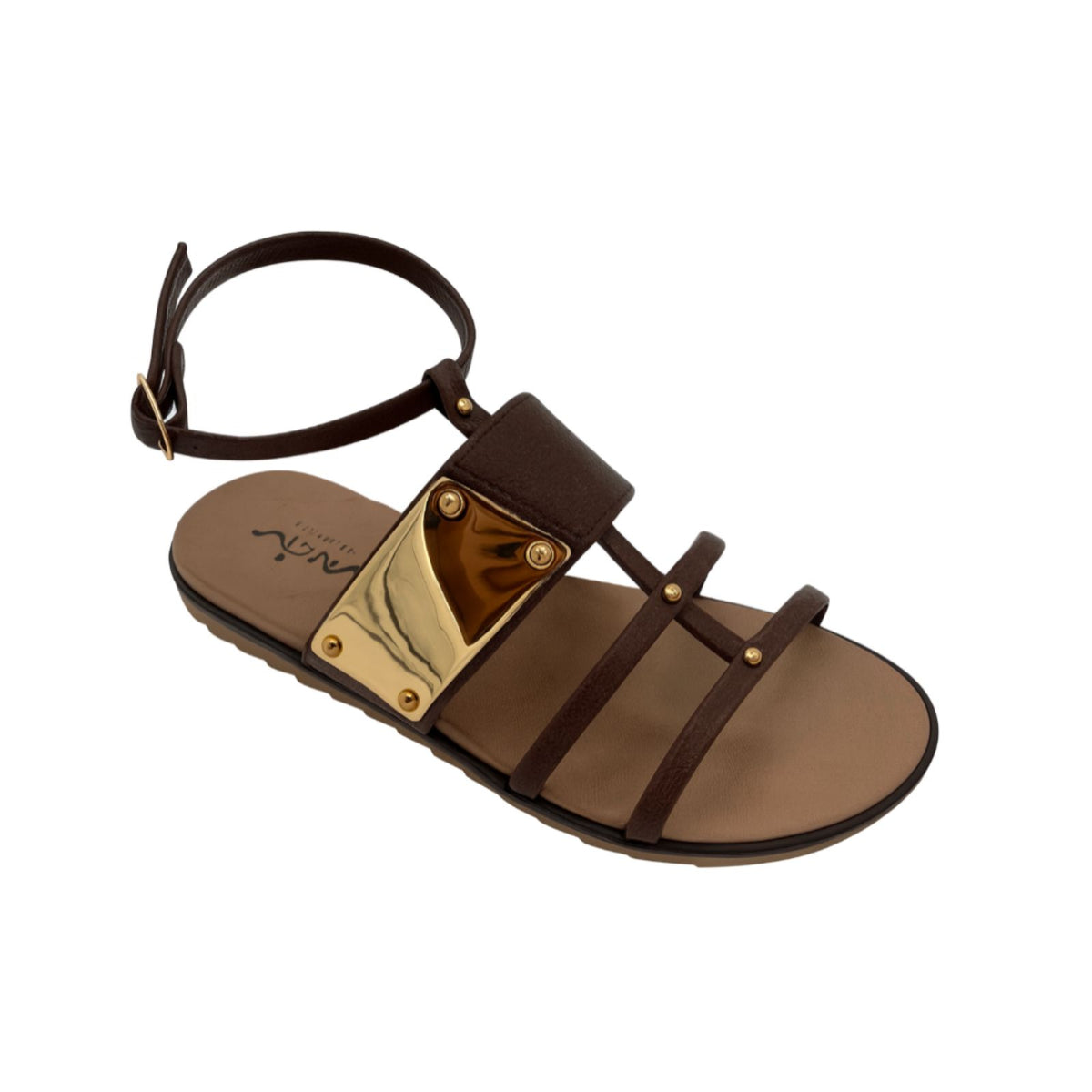 Sandalo donna Vista marrone/oro - Pelle - 90-E3011