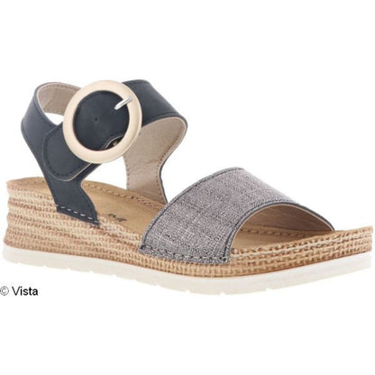 Vista Women's Sandals black - Leather & Velcro - 69-RV020