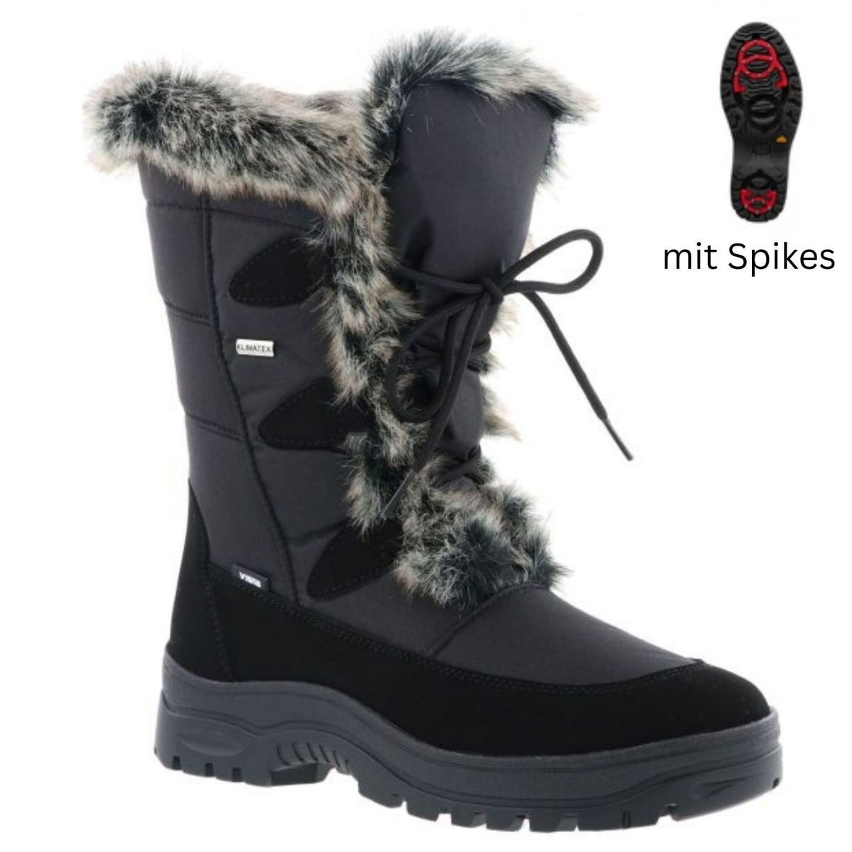 VISTA Women's Winter Boots with Spikes Beige Waterproof 24-4896K