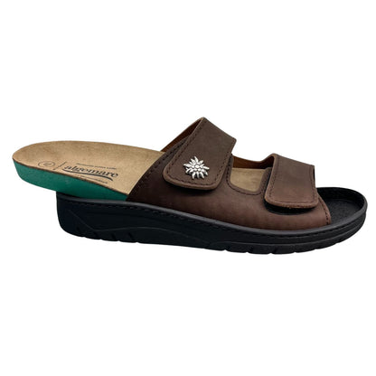 Algemare Herren Pantolette - Leder mit Edelweiß & Wechselfußbett - 7261