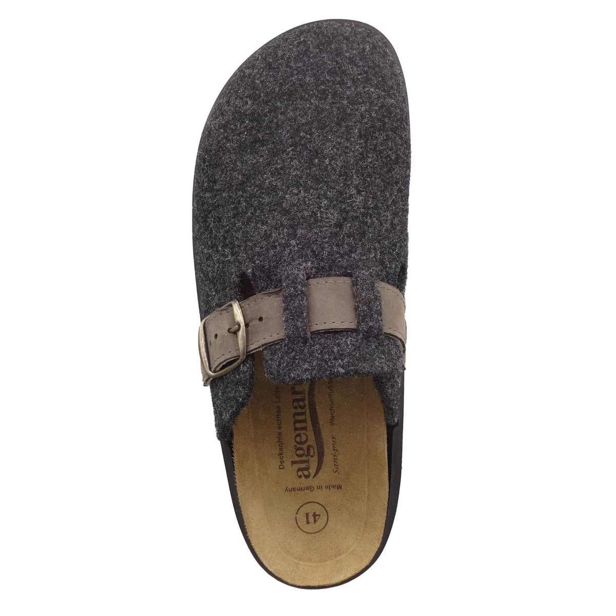 Algemare Herren Hausschuh - Wollfilz mit Wechselfußbett - 8635