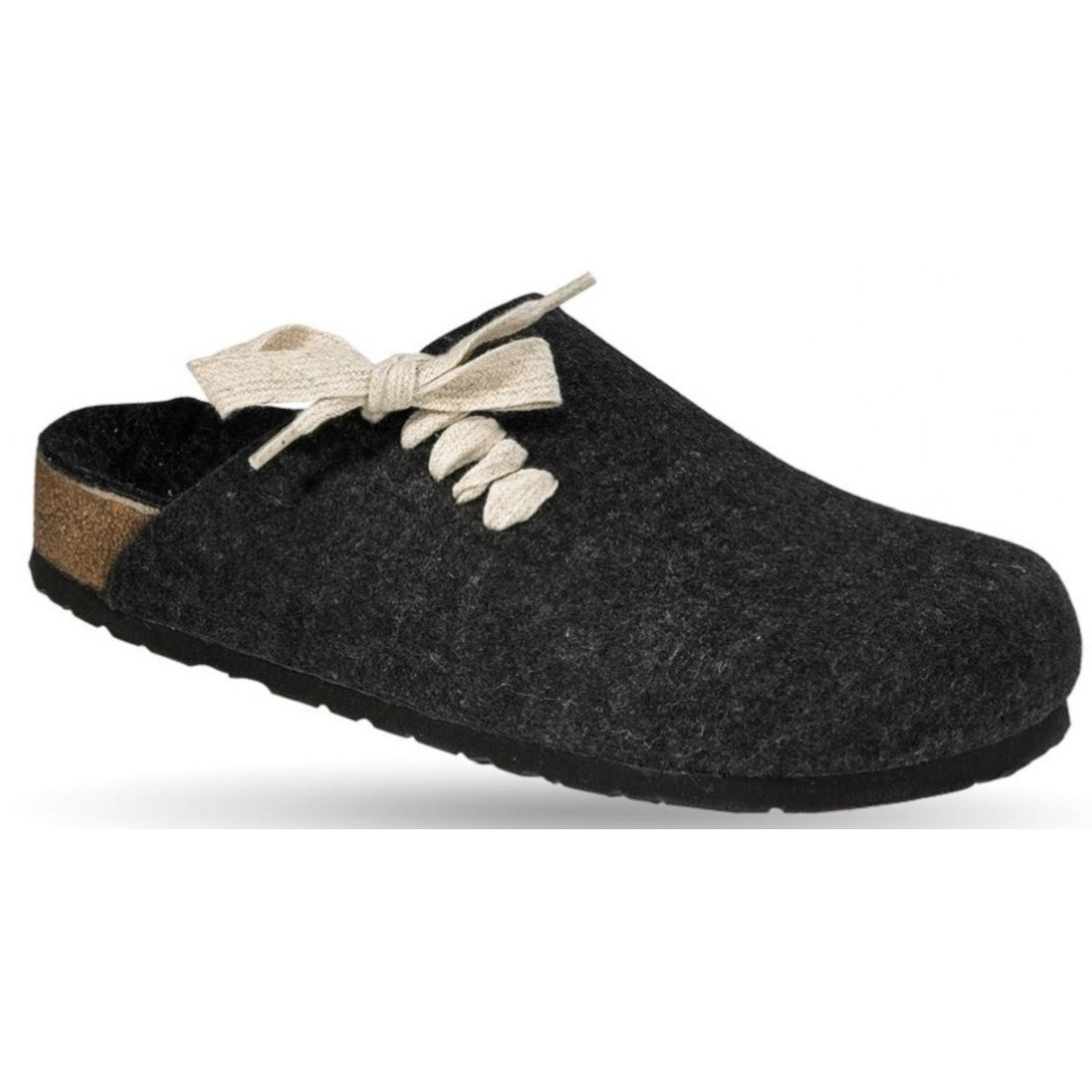 Weeger Women's Men's Felt Slippers - Leather & Cork Footbed - 41547