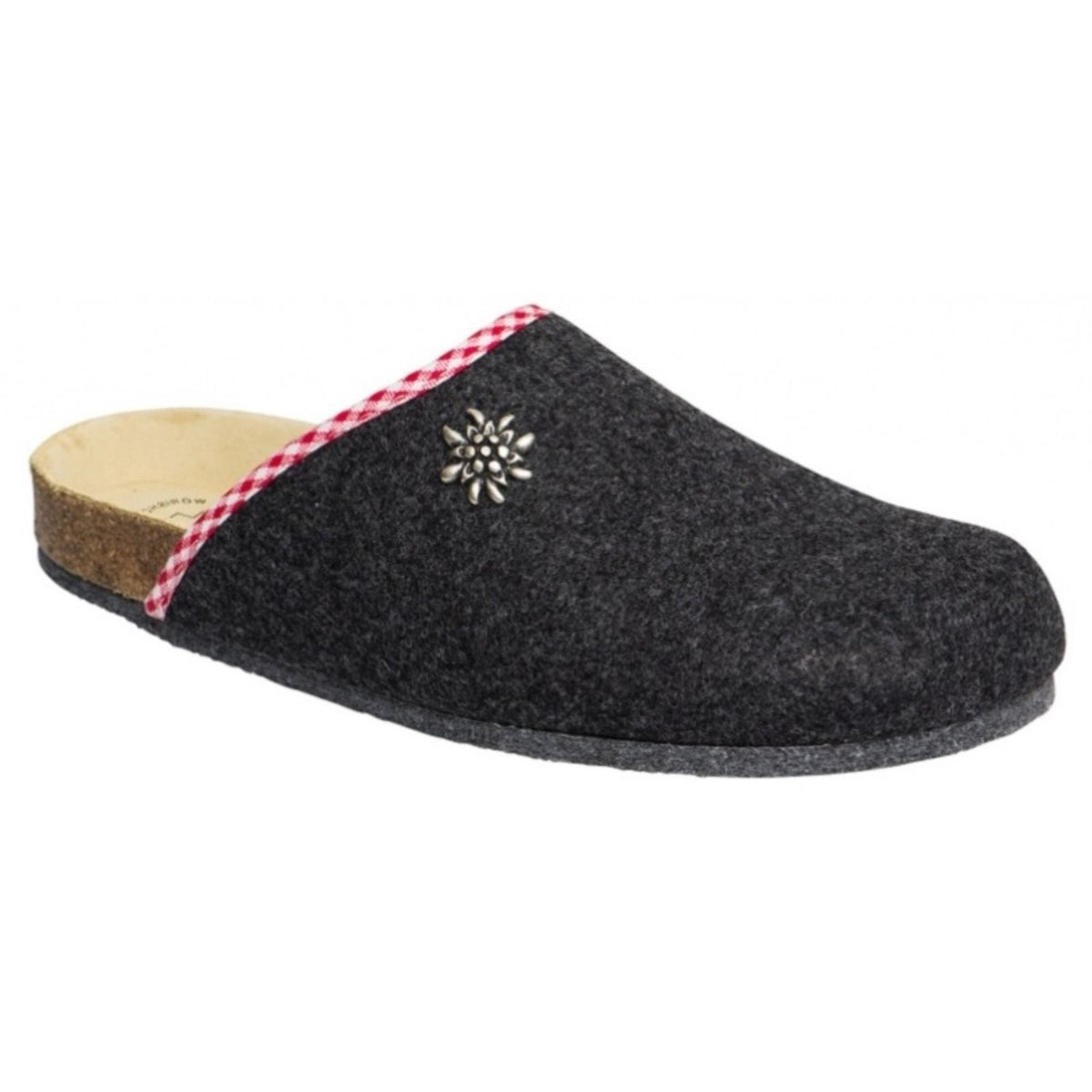 Weeger Women's Men's Felt Slippers - Leather & Cork Footbed - 41545
