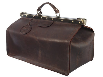GreenLand Borsa medico in pelle di bufalo – Vintage XXL Marrone scuro