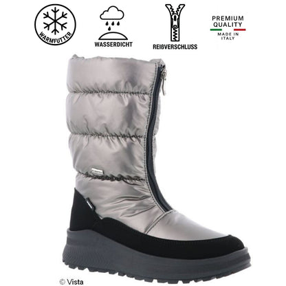 Vista Stivali invernali da donna impermeabili neri – Cerniera – 24-05249