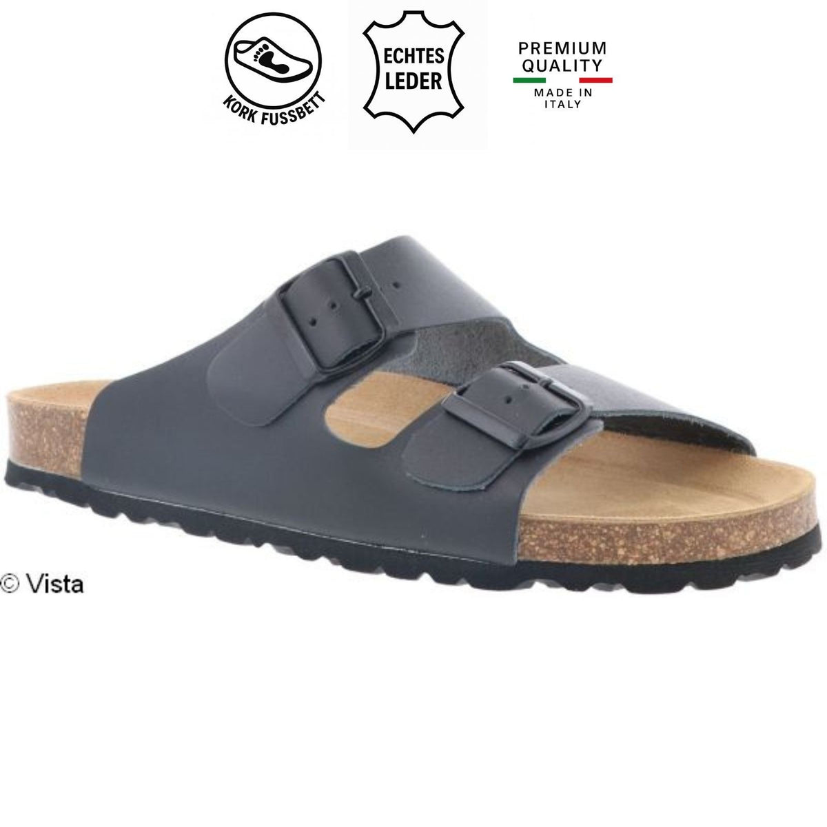 Vista Women's & Men's Mule - Leather & Cork Footbed - 08-00420