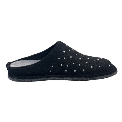 TOFEE Women's Wool Felt Slippers with Rhinestones and Felt Sole - 74-C3001