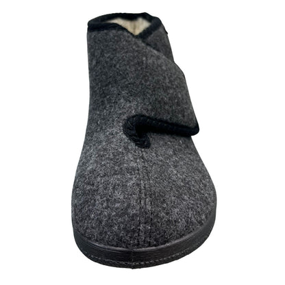 Vista Men's Slippers Black - Felt & Virgin Wool - 50-00LEO