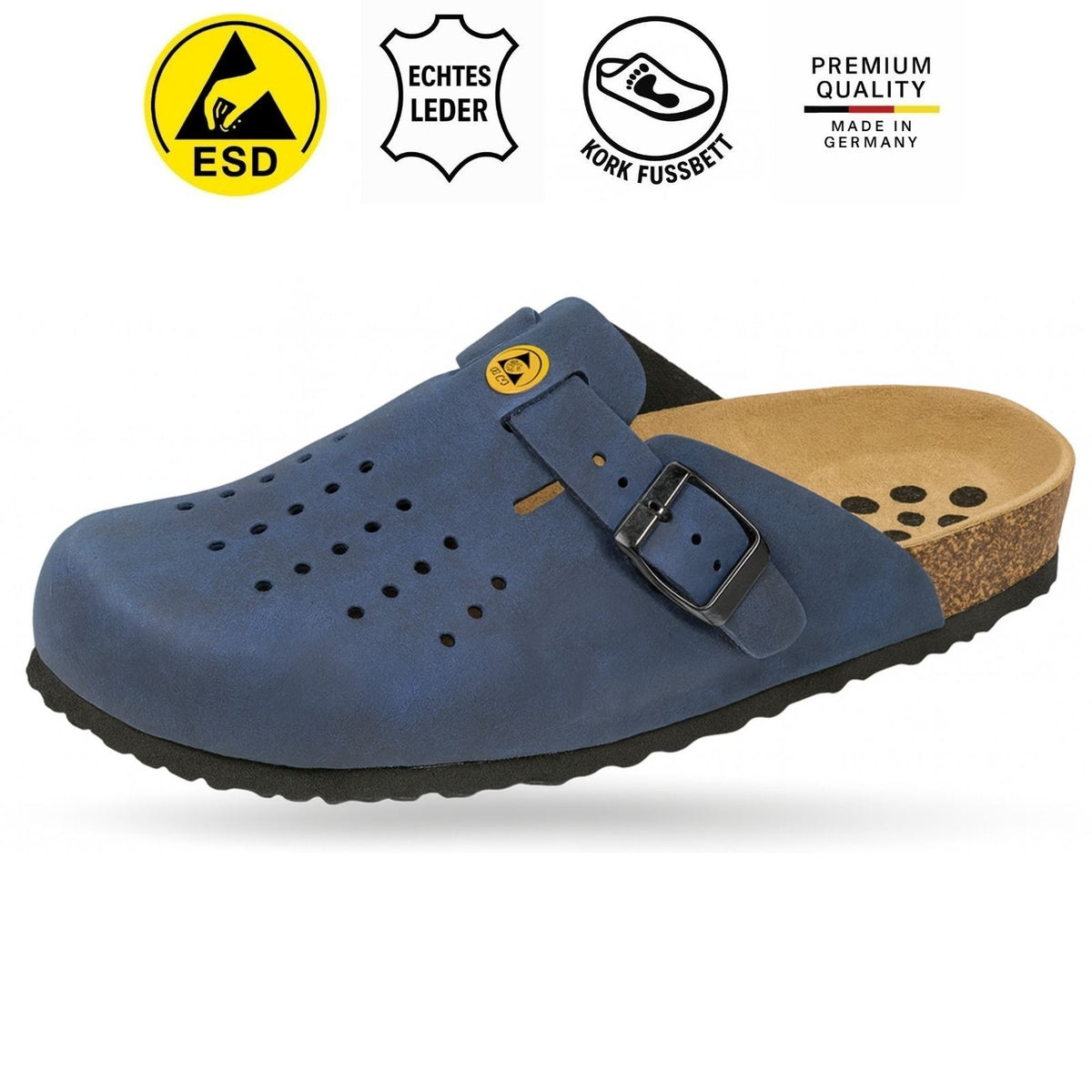 Zoccolo ESD Weeger traforato in pelle uomo & donna - antistatico - 48519