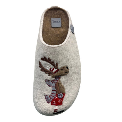TOFEE Women's Wool Felt Moose Slippers - 74-D3034