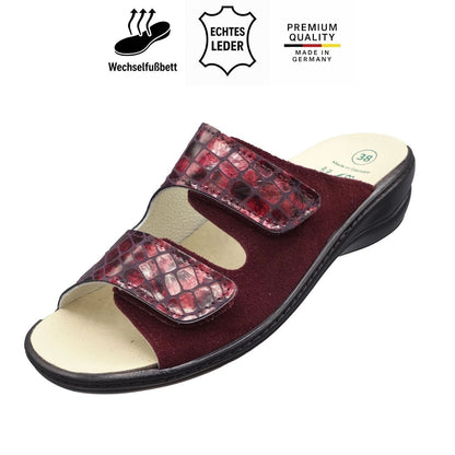 Algemare Damen Pantolette - Leder & Wechselfußbett - 1447