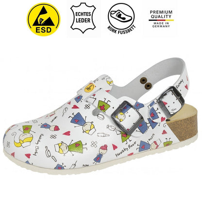 Weeger ESD Clog with wedge heel leather unisex - antistatic - 48325
