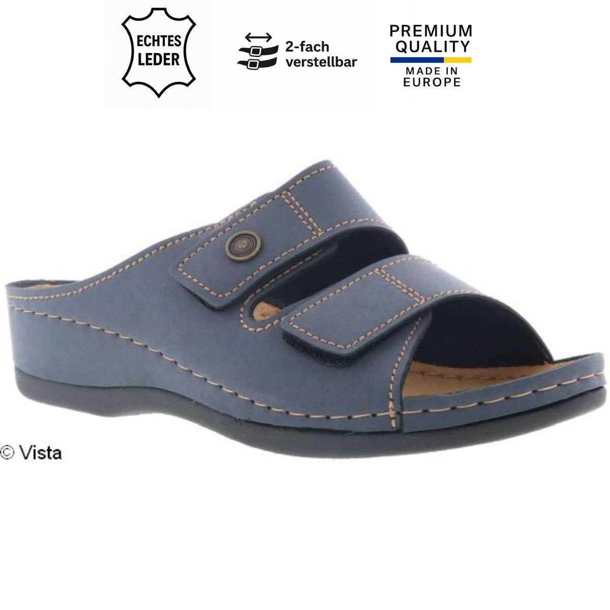 Sabot da donna Vista - Pelle e velcro - 69-00608