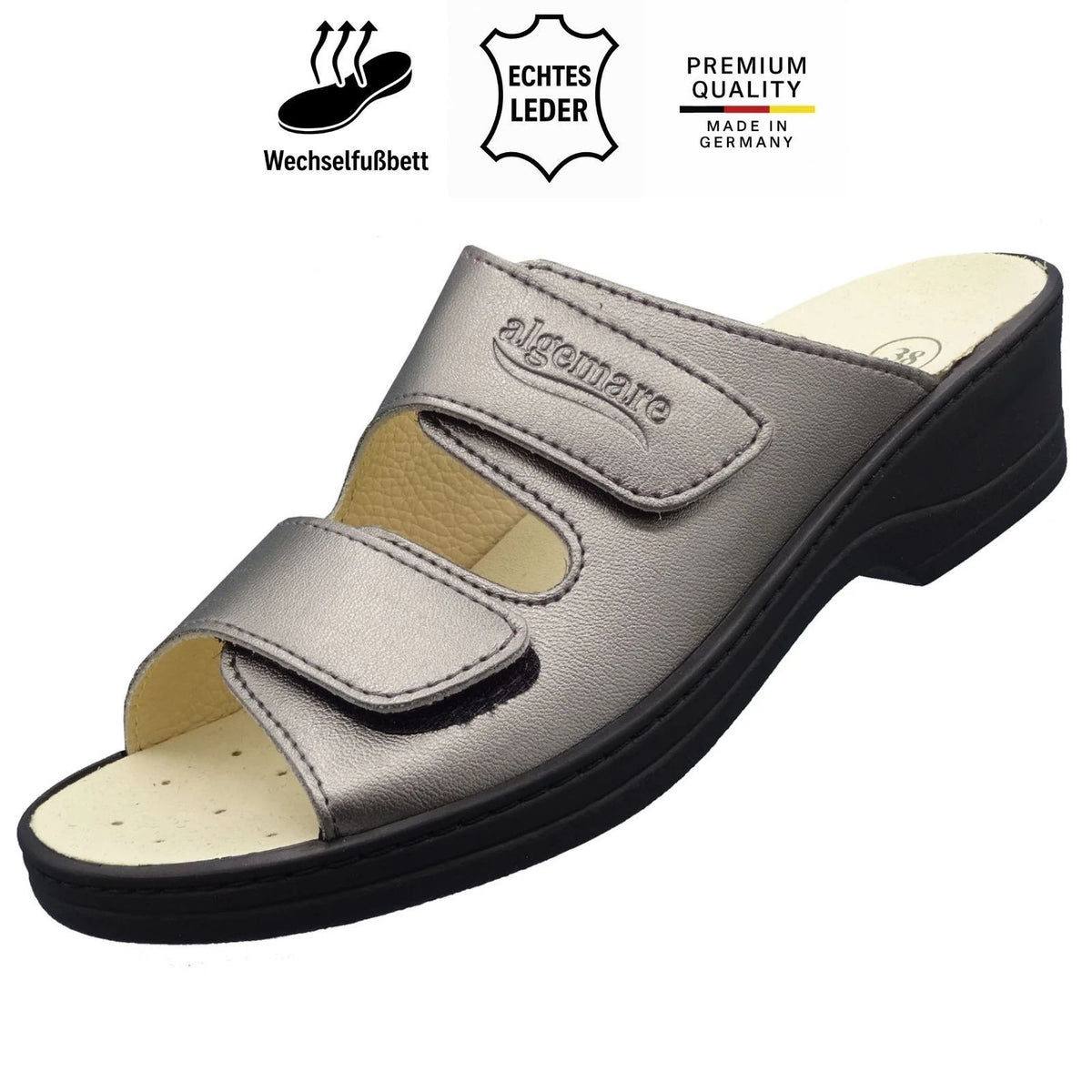 Algemare Women's Mule - Leather & Removable Footbed - 14462
