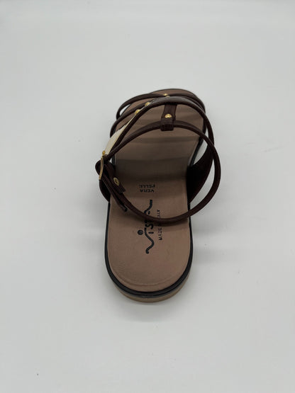 Sandalo donna Vista marrone/oro - Pelle - 90-E3011