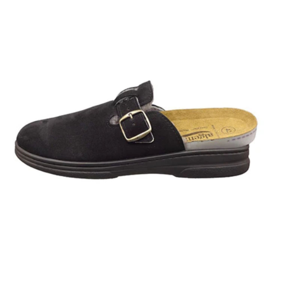 Algemare Pantofole da uomo antracite - Pelle di agnello e plantare rimovibile - 8748