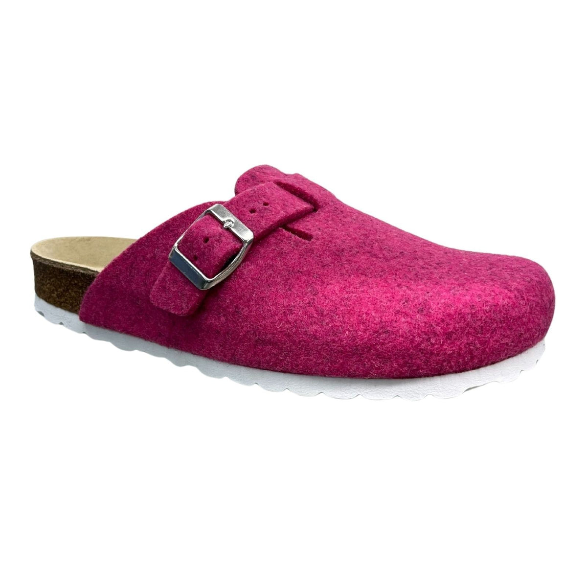 Weeger Women's Men's Felt Slippers - Leather & Cork Footbed - 41517