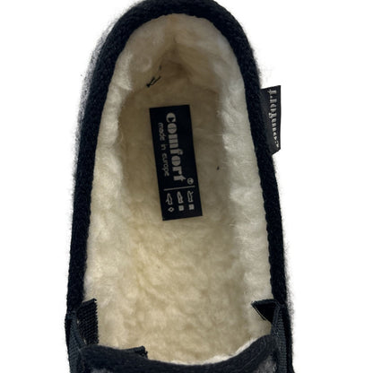 Vista Men's Slippers Black - Felt & Virgin Wool - 50-0HOSI