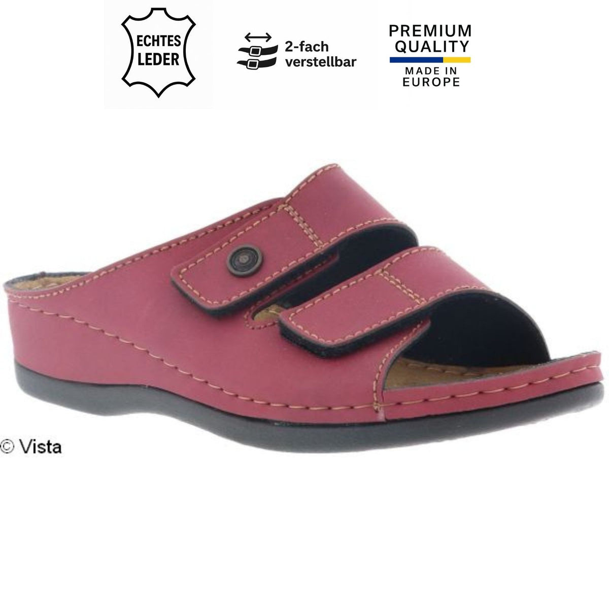 Sabot da donna Vista - Pelle e velcro - 69-00608
