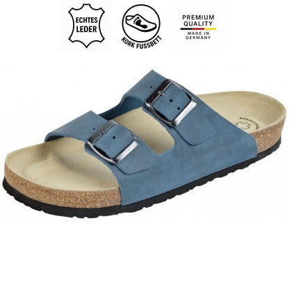Weeger Ciabatte Donna Uomo verdi - Pelle e plantare in sughero - 41110-70