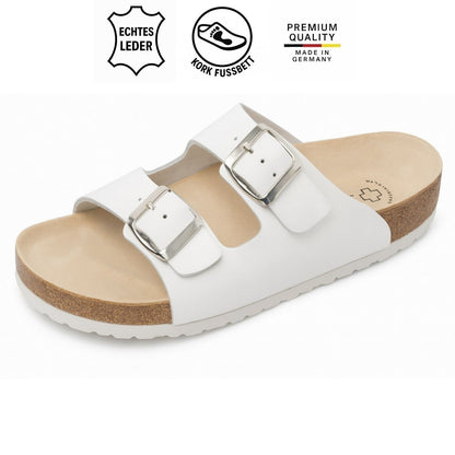 Weeger Ciabatta donna uomo nero velluto - pelle e plantare in sughero - 41110-34