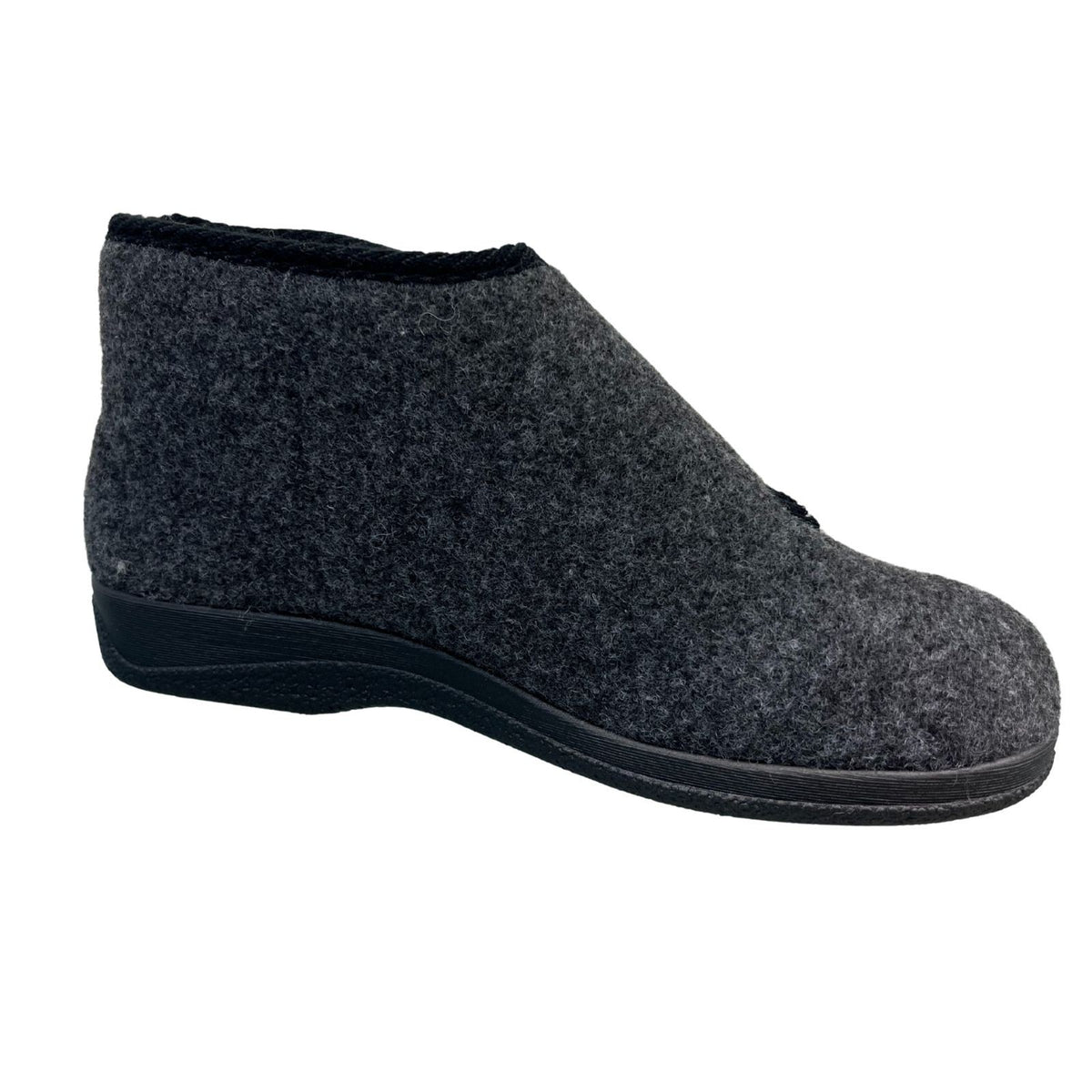 Vista Men's Slippers Black - Felt & Virgin Wool - 50-00LEO