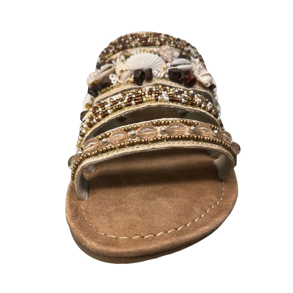 Vista Women's Mule Sandals - Leather & Decorative Stones - 61-73558