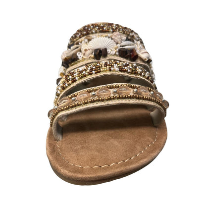 Vista Women's Mule Sandals - Leather & Decorative Stones - 61-73558