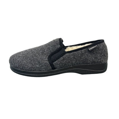 Vista Men's Slippers Black - Felt & Virgin Wool - 50-0HOSI