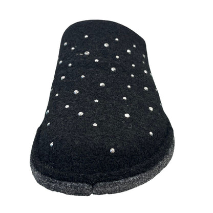 TOFEE Women's Wool Felt Slippers with Rhinestones and Felt Sole - 74-C3001